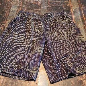 Fila Kids Shorts - Black and Gold Pattern